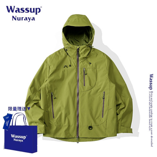 WASSUP NURAYA美式高街潮牌連帽沖鋒衣男女春秋季新款登山服外套