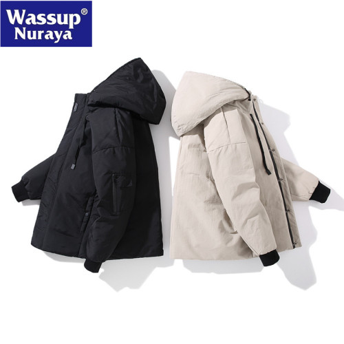 WASSUP Nuraya潮牌羽絨服男冬季連帽加厚白鴨絨外套休閒棉服棉襖