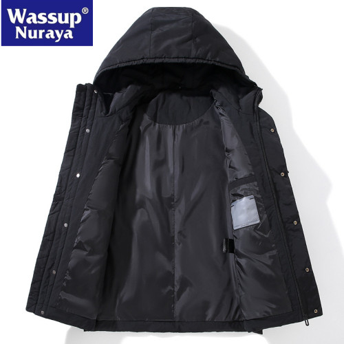 WASSUP Nuraya潮牌羽絨服男冬季連帽加厚白鴨絨外套休閒棉服棉襖