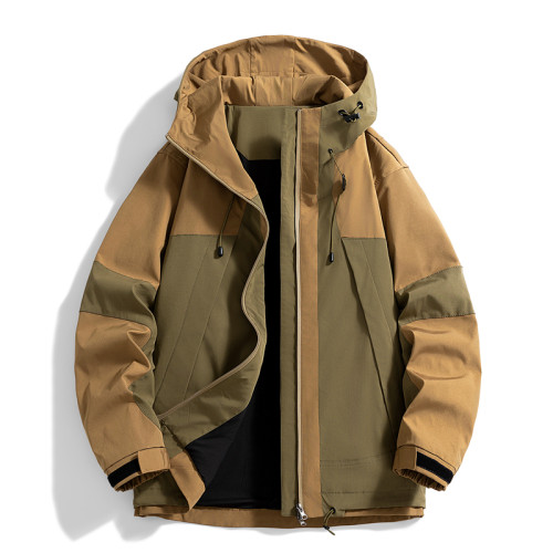 WASSUP Nuraya潮牌沖鋒衣外套男2024春秋季戶外撞色寬鬆連帽夾克