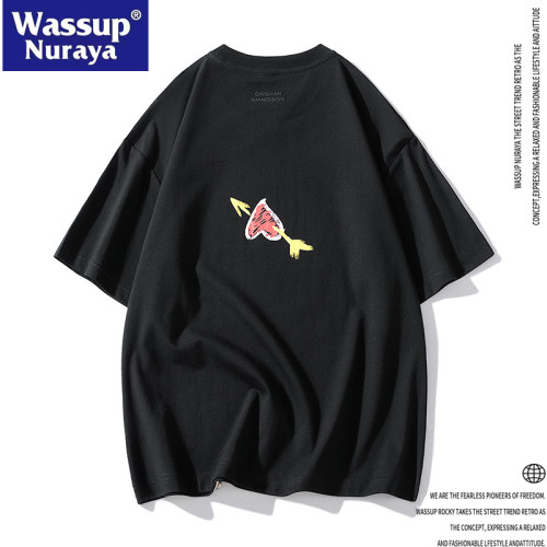 WASSUP Nuraya潮牌美式短袖T恤男款薄款休閒寬松打底情侶款上衣女