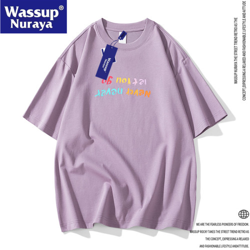 WASSUP Nuraya潮牌美式短袖T恤男款薄款休閒寬松打底情侶款上衣女