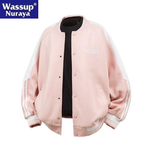 WASSUP Nuraya潮牌撞色棒球領夾克男女款青少年帥氣百搭休閒外套