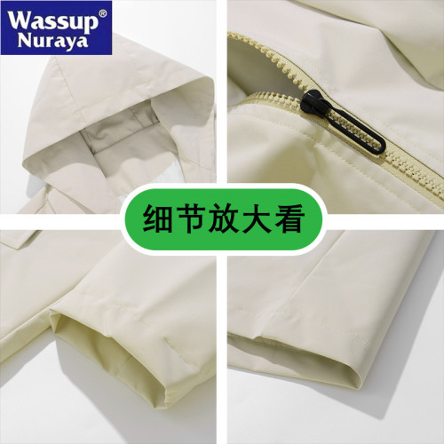 WASSUP Nuraya潮牌2025新款連帽夾克男士春秋季美式戶外機能外套