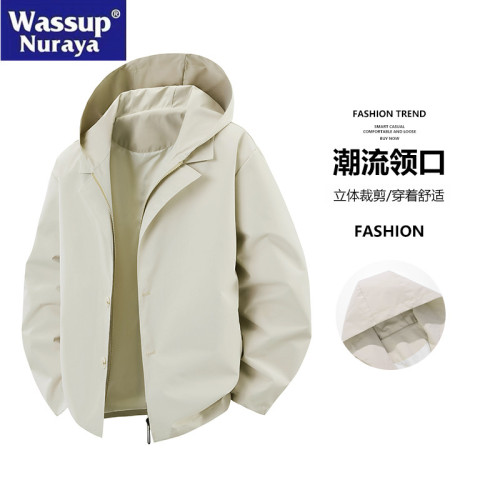WASSUP Nuraya潮牌2025新款連帽夾克男士春秋季美式戶外機能外套