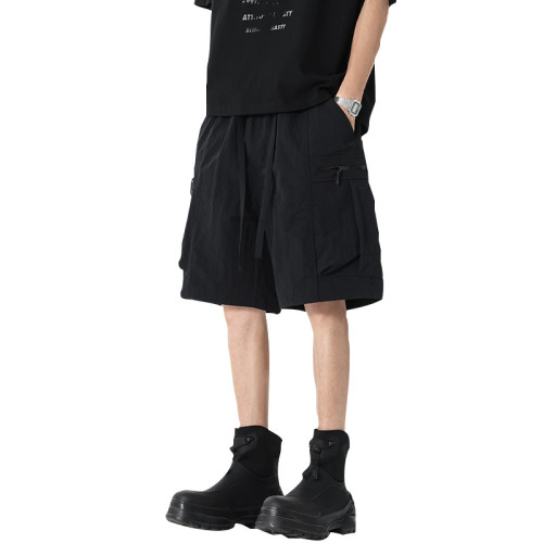 WASSUP NURAYA2025年夏季男短褲冰絲速乾休閒情侶工裝紥染五分褲