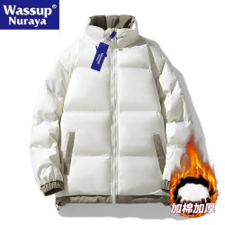 WASSUP Nuraya潮牌冬季雙面穿棉衣男寬鬆立領加厚棉服麵包服外套