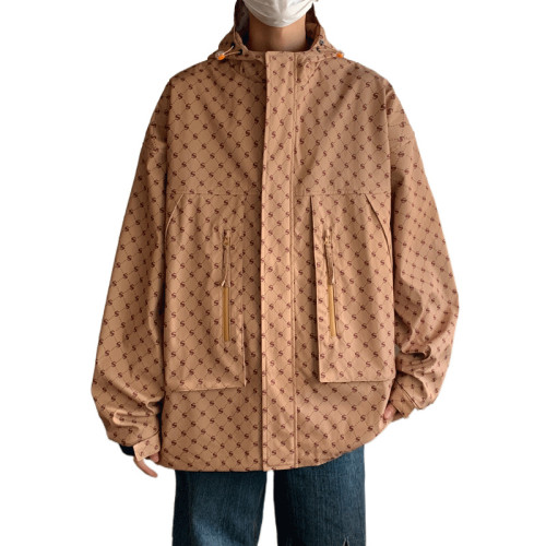 WASSUP NURAYA戶外連帽沖鋒衣外套男春秋季日系青少年寬鬆夾克衫