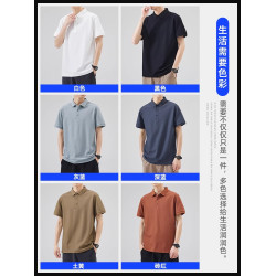 新疆棉POLO衫男士短袖T恤2025夏潮牌純色翻領透氣半袖上衣