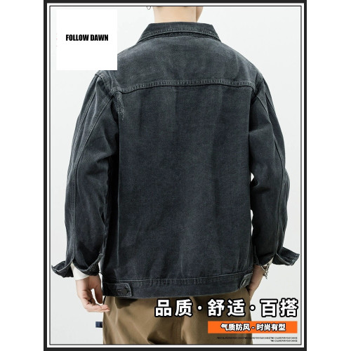 牛仔夾克男士春秋季新款潮牌美式復古多口袋工裝外套百搭