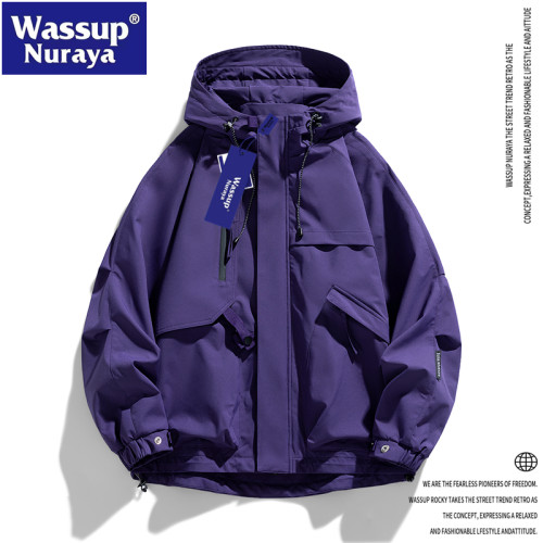 WASSUP Nuraya潮牌戶外工裝痞帥夾克男士休閒時尚戶外情侶沖鋒衣