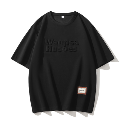 WASSUP NURAYA夏季美式復古t恤男加肥加大碼寬松鋼印短袖半袖體恤