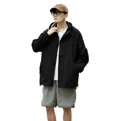 WASSUP NURAYA沖鋒衣男春秋新款外套潮流寬松連帽情侶戶外夾克女