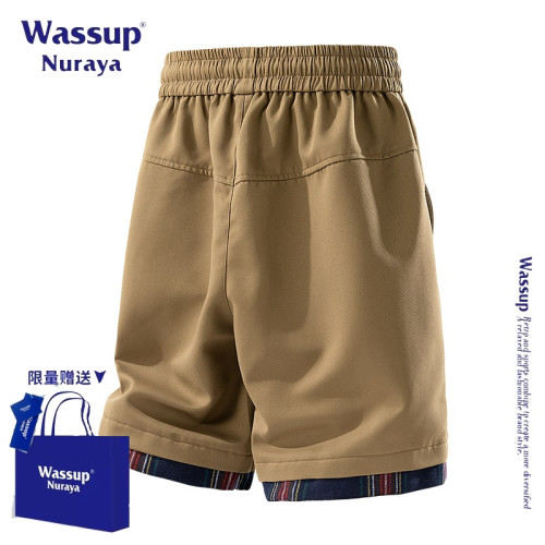 WASSUP NURAYA美式復古短褲男夏季新款潮牌寬松休閒百搭五分褲子
