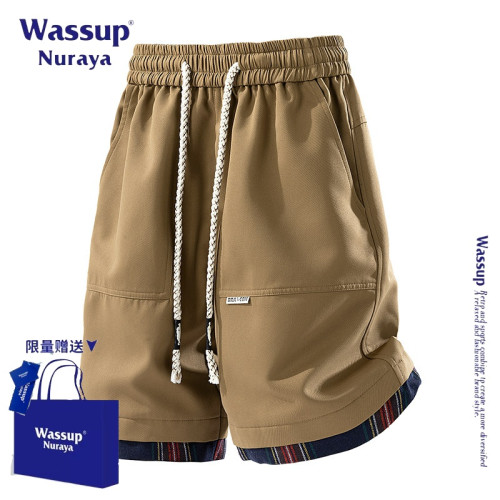WASSUP NURAYA美式復古短褲男夏季新款潮牌寬松休閒百搭五分褲子