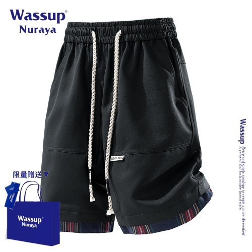 WASSUP NURAYA美式復古短褲男夏季新款潮牌寬松休閒百搭五分褲子