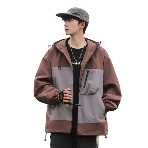 WASSUP NURAYA美式戶外沖鋒衣男春秋潮牌連帽防水登山服工裝外套