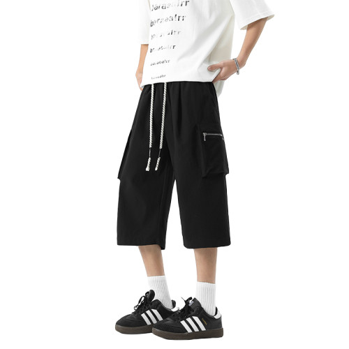 WASSUP NURAYA工裝七分褲8分夏季寬松青年冰絲速乾休閒直筒短褲男