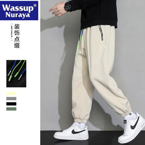 WASSUP NURAYA休閒褲男春秋青少年潮牌寬鬆青年學生百搭束腳長褲 WASSUP NURAYA休閒褲男春秋青少年潮牌寬鬆青年學生百搭束腳長褲