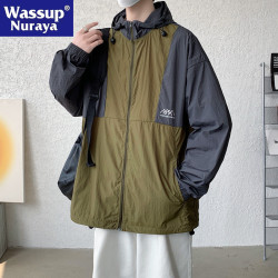 WASSUP NURAYA防曬衣男夏季薄款沖鋒外套青年潮牌透氣冰絲防曬服