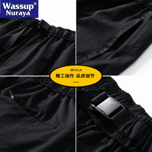 WASSUP Nuraya潮牌日系薄款冰絲五分褲男夏季速乾短褲休閒運動褲