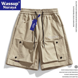 WASSUP Nuraya潮牌美式字母印花夏季男款寬鬆個性青年情侶短褲男