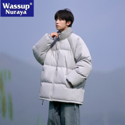 WASSUP NURAYA日系立領棉服男冬季潮流寬松休閒保暖麵包服外套男
