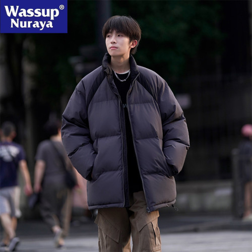 WASSUP NURAYA日系立領棉服男冬季潮流寬松休閒保暖麵包服外套男