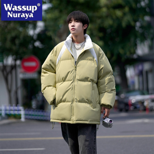 WASSUP NURAYA日系立領棉服男冬季潮流寬松休閒保暖麵包服外套男