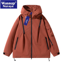 WASSUP Nuraya潮牌機能連帽沖鋒衣男2024春戶外飛行工裝夾克外套