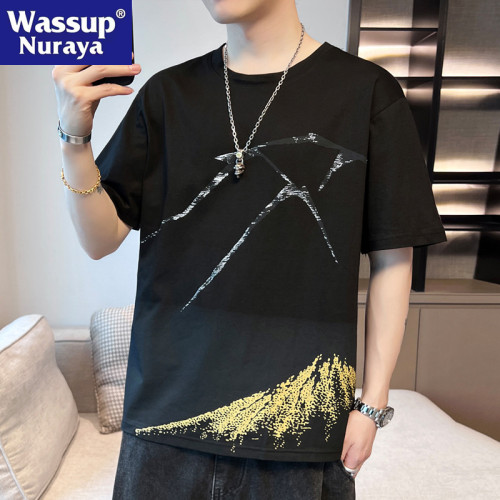 WASSUP NURAYA夏季短袖T恤五分袖半袖青年學生冰絲潮流體恤男上衣