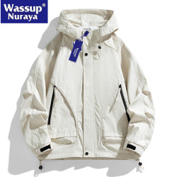 WASSUP Nuraya潮牌戶外防水防風沖鋒衣男秋季寬鬆外套青少年夾克