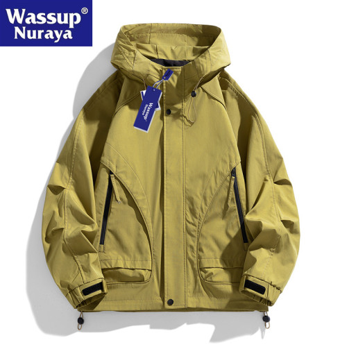 WASSUP Nuraya潮牌戶外防水防風沖鋒衣男秋季寬鬆外套青少年夾克
