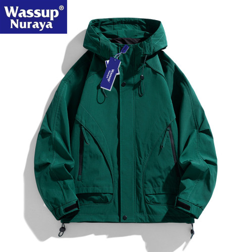 WASSUP Nuraya潮牌戶外防水防風沖鋒衣男秋季寬鬆外套青少年夾克