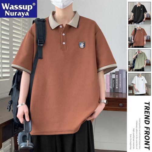 WASSUP NURAYA青年冰絲短袖t恤男士翻領polo衫半袖夏季學啥體恤衫