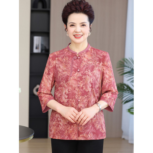 中老年人夏裝女襯衫奶奶裝媽媽衣服60嵗70老太太上衣夏季開衫薄款