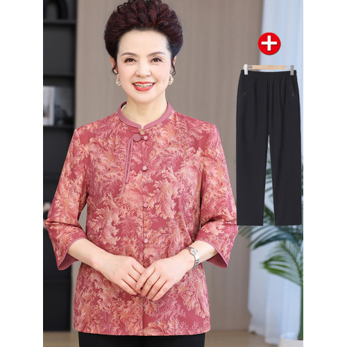 中老年人夏裝女襯衫奶奶裝媽媽衣服60嵗70老太太上衣夏季開衫薄款