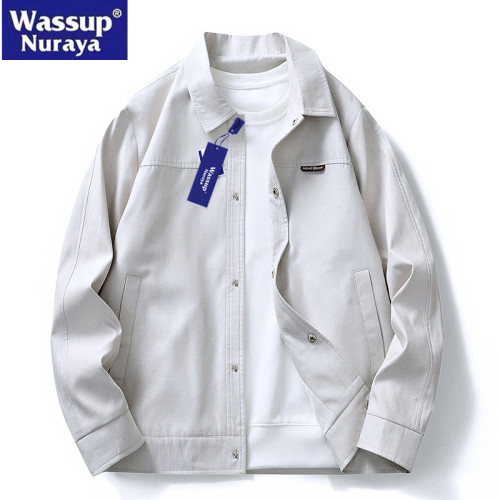 WASSUP Nuraya潮牌鹿皮絨夾克男士寬鬆繙領休閒防風工裝春秋外套