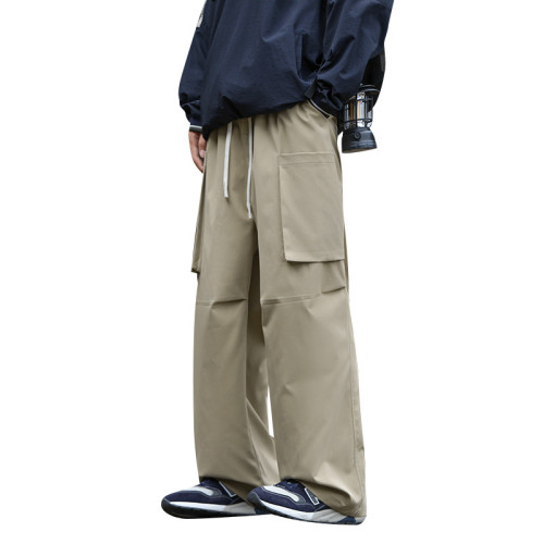 WASSUP NURAYA沖鋒褲子男登山褲春秋戶外防水直筒寬松工裝休閒褲
