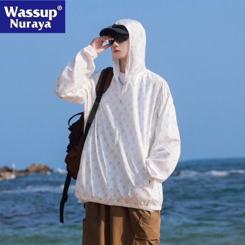 WASSUP NURAYA連帽皮膚衣外套男青年夏季薄款休閒冰絲透氣防曬服