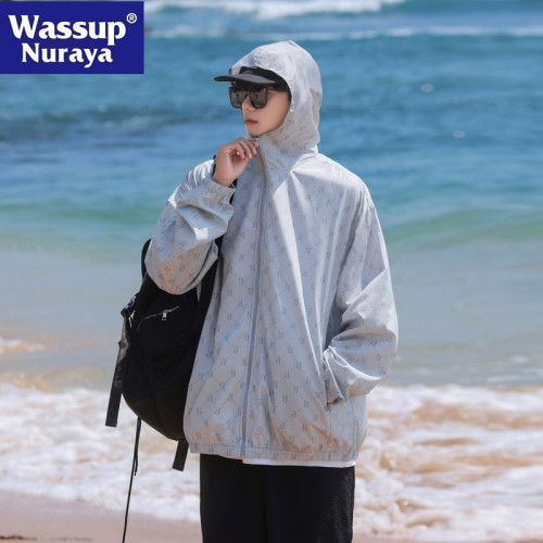 WASSUP NURAYA連帽皮膚衣外套男青年夏季薄款休閒冰絲透氣防曬服