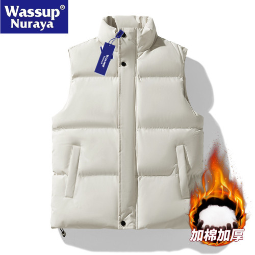 WASSUP Nuraya潮牌棉馬甲男秋冬外穿無袖背心男冬季棉服情侶外套