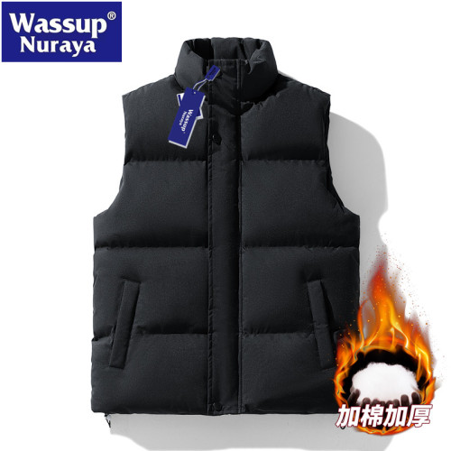 WASSUP Nuraya潮牌棉馬甲男秋冬外穿無袖背心男冬季棉服情侶外套