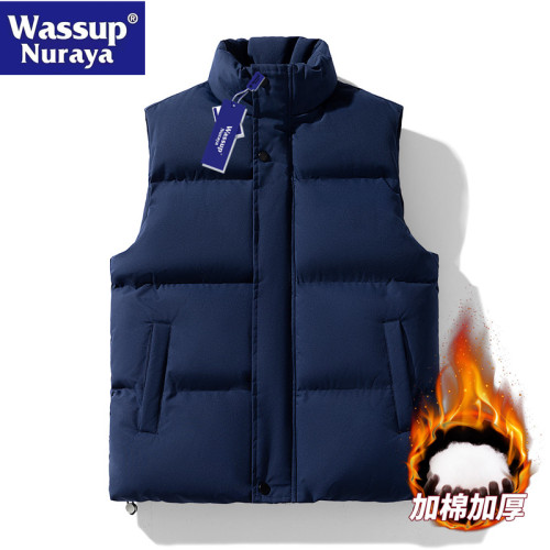 WASSUP Nuraya潮牌棉馬甲男秋冬外穿無袖背心男冬季棉服情侶外套