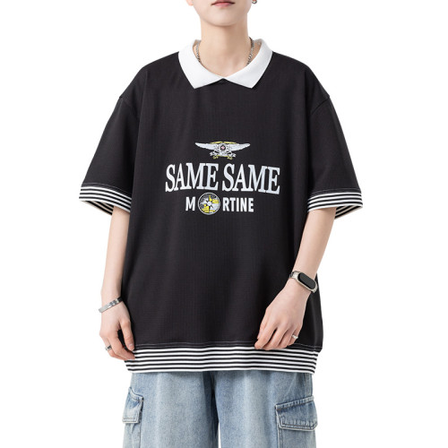 WASSUP NURAYA夏季美式繙領POLO衫男生短袖青少年冰絲半袖T桖男 WASSUP NURAYA夏季美式繙領POLO衫男生短袖青少年冰絲半袖T桖男