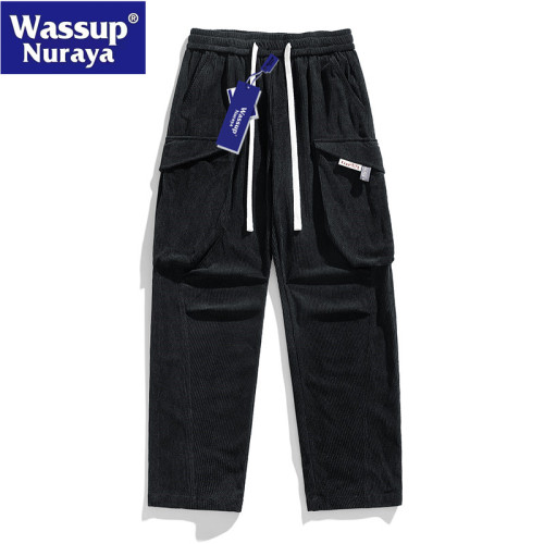WASSUP Nuraya潮牌春秋燈芯絨直筒褲男高級感寬鬆休閒長褲衛褲男