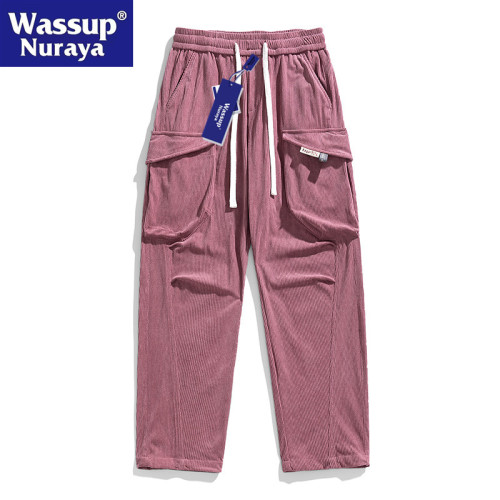 WASSUP Nuraya潮牌春秋燈芯絨直筒褲男高級感寬鬆休閒長褲衛褲男