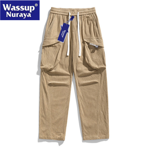 WASSUP Nuraya潮牌春秋燈芯絨直筒褲男高級感寬鬆休閒長褲衛褲男