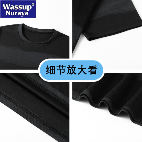 WASSUP Nuraya潮牌條紋t恤男2025新款半袖寬松休閒圓領短袖ins夏