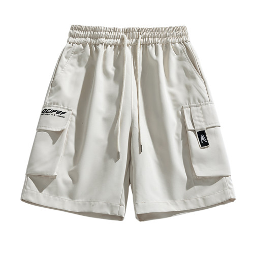 WASSUP Nuraya潮牌美式機能工裝短褲男夏季冰絲直筒寬鬆五分中褲